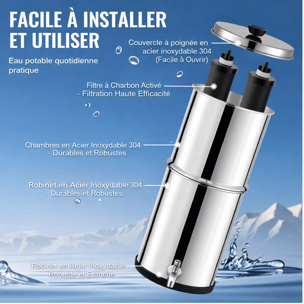 Notre filtre à eau par gravité